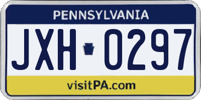 PA license plate JXH0297