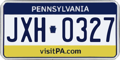 PA license plate JXH0327