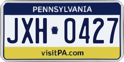 PA license plate JXH0427