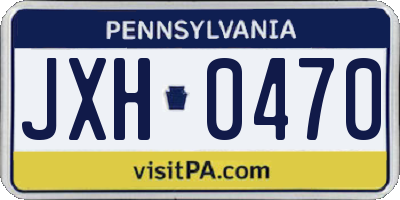PA license plate JXH0470