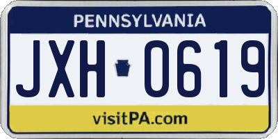 PA license plate JXH0619