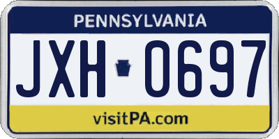 PA license plate JXH0697