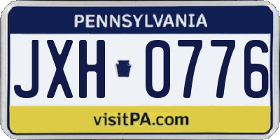PA license plate JXH0776