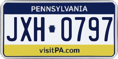 PA license plate JXH0797