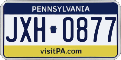 PA license plate JXH0877