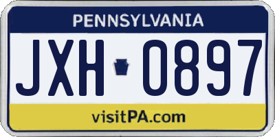 PA license plate JXH0897