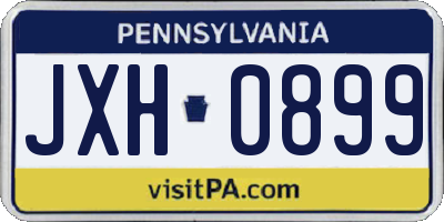 PA license plate JXH0899