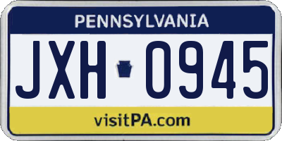 PA license plate JXH0945
