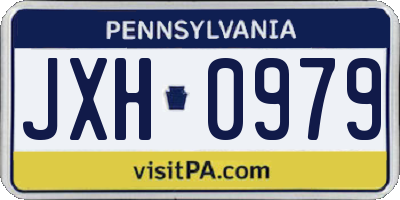 PA license plate JXH0979