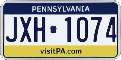 PA license plate JXH1074
