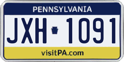 PA license plate JXH1091