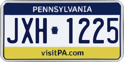 PA license plate JXH1225
