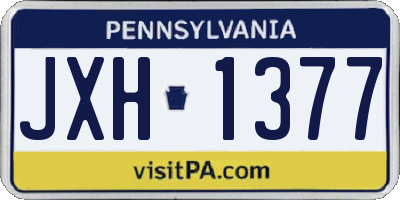 PA license plate JXH1377