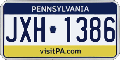 PA license plate JXH1386