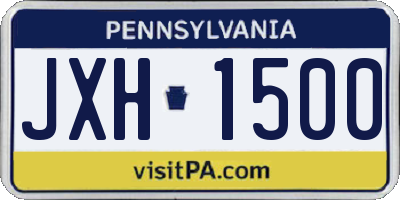 PA license plate JXH1500