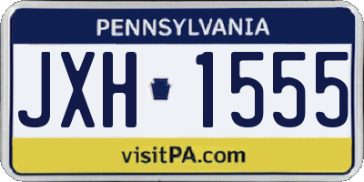 PA license plate JXH1555