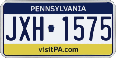 PA license plate JXH1575