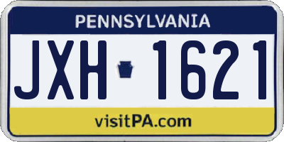 PA license plate JXH1621