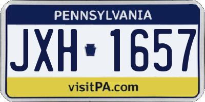 PA license plate JXH1657