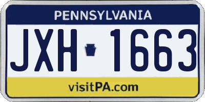 PA license plate JXH1663