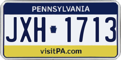 PA license plate JXH1713
