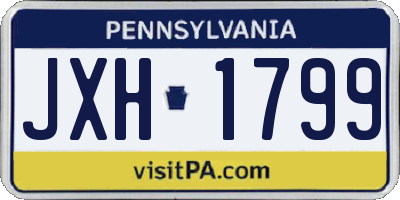 PA license plate JXH1799