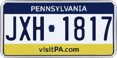 PA license plate JXH1817