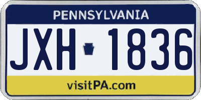 PA license plate JXH1836