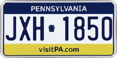 PA license plate JXH1850
