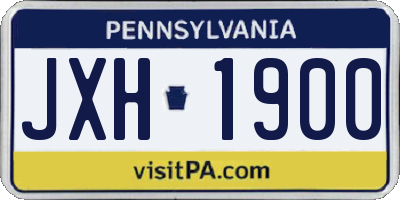 PA license plate JXH1900