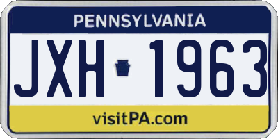 PA license plate JXH1963