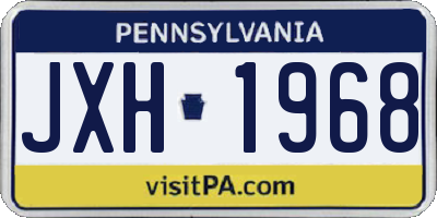 PA license plate JXH1968