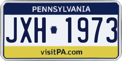 PA license plate JXH1973