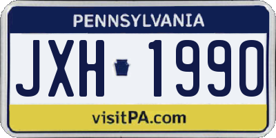 PA license plate JXH1990