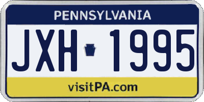 PA license plate JXH1995