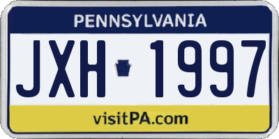 PA license plate JXH1997