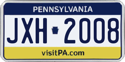 PA license plate JXH2008