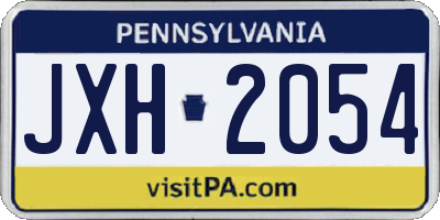 PA license plate JXH2054