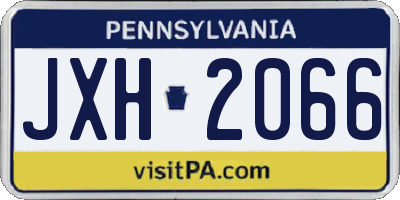 PA license plate JXH2066