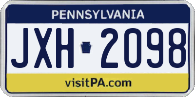 PA license plate JXH2098