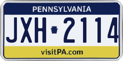 PA license plate JXH2114