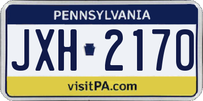 PA license plate JXH2170