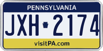 PA license plate JXH2174