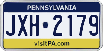 PA license plate JXH2179