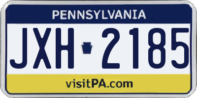 PA license plate JXH2185