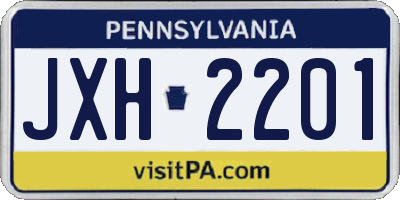 PA license plate JXH2201