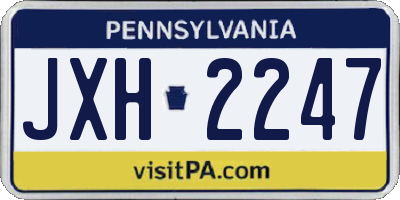PA license plate JXH2247
