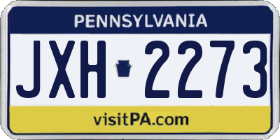 PA license plate JXH2273