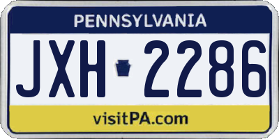PA license plate JXH2286