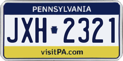 PA license plate JXH2321